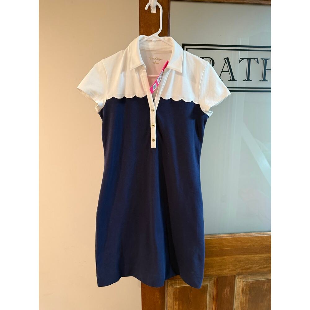 Lilly Pulitzer navy Blue & white Tonda Polo Dress NEW WITH TAGS MSPR $148